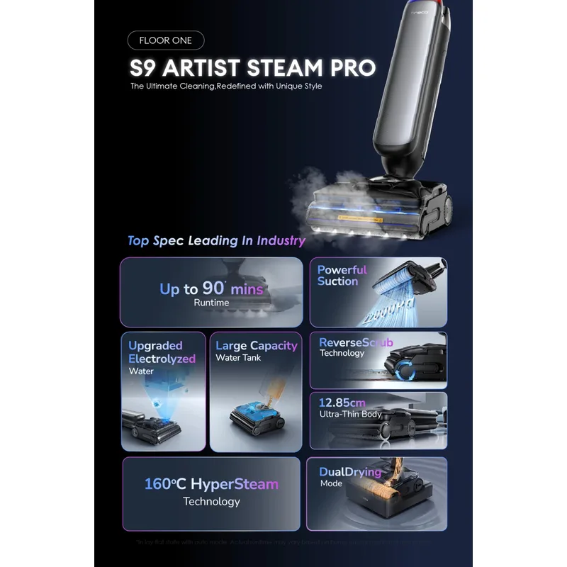 Tineco FLOOR ONE S9 ARTIST STEAM PRO Smart Floor Washer