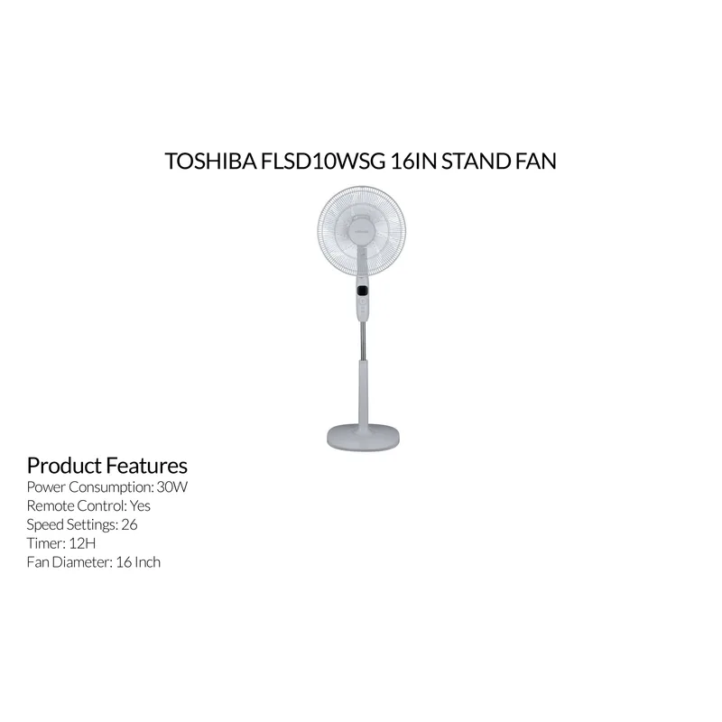 Toshiba F-LSD10WSG 16" Inverter Stand Fan