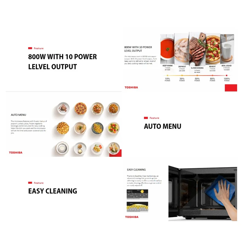Toshiba MW3-EM20PE-BK 20L Solo Microwave Oven