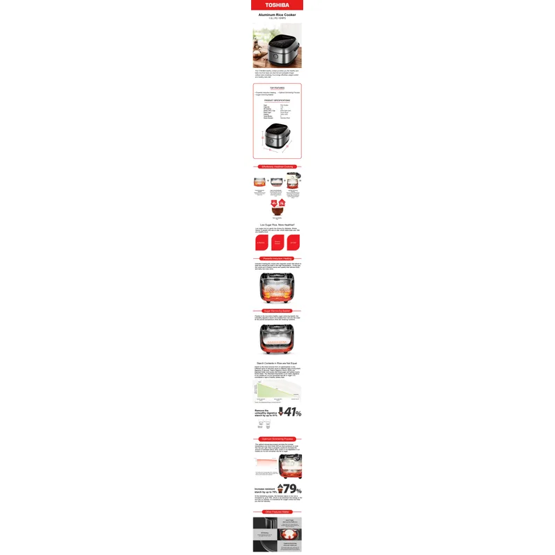 Toshiba RC-10IRPS 1.0L Ih Low Gi Rice Cooker