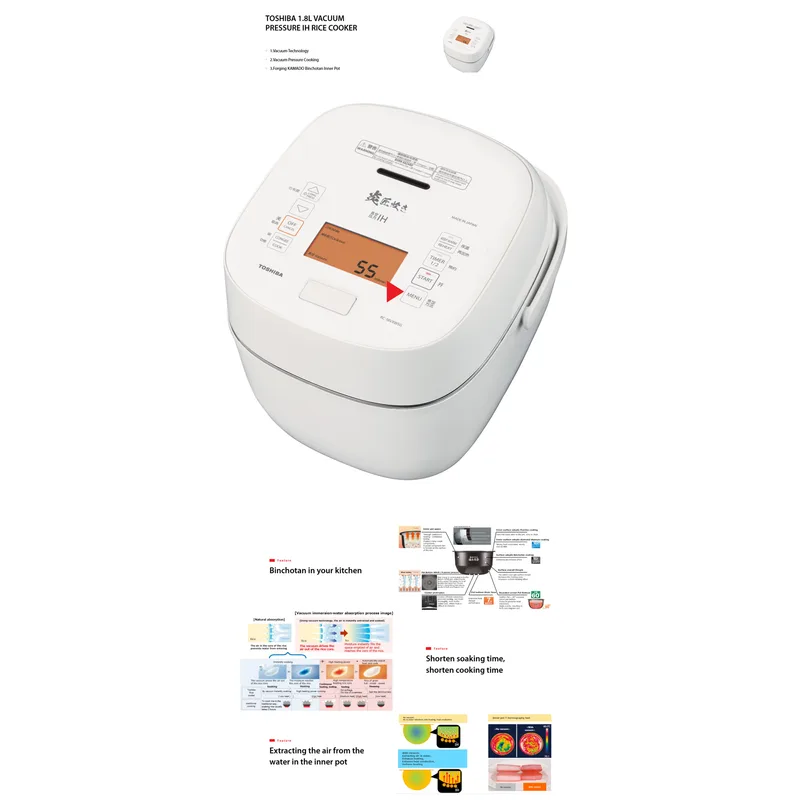 Toshiba RC-18VXWSG 1.8L Vacuum Pressure Ih Rice Cooker