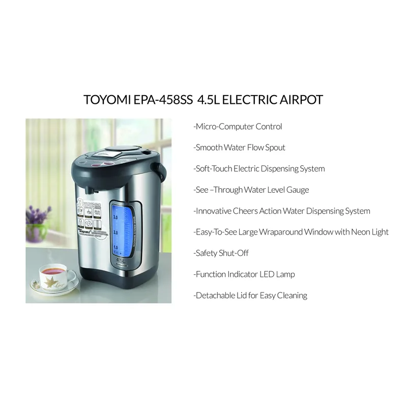 Toyomi EPA-458SS 4.5L Electric Airpot