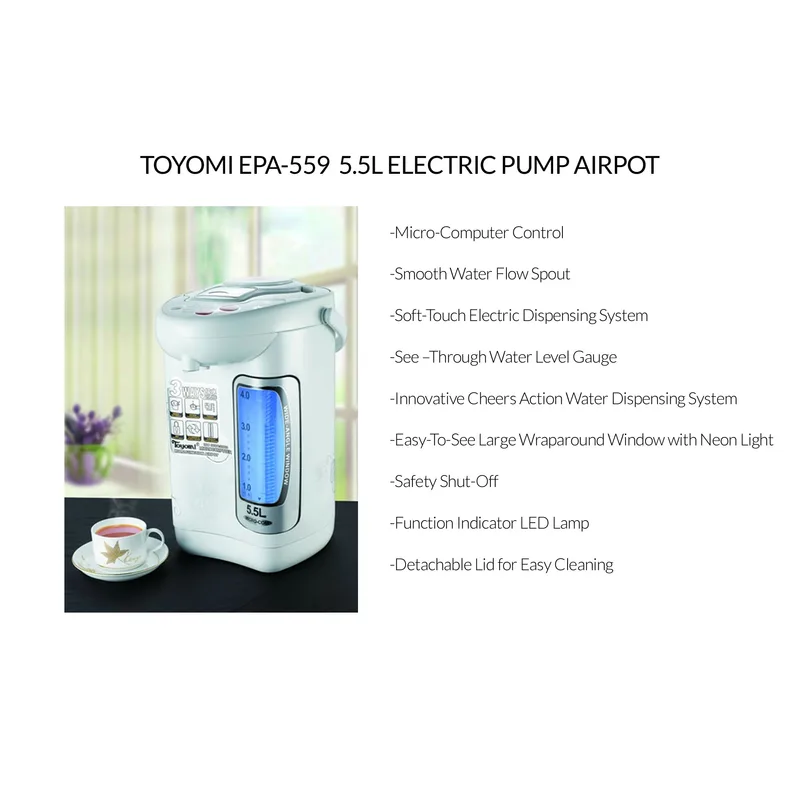 Toyomi EPA-559 5.5L Electric Pump Airpot