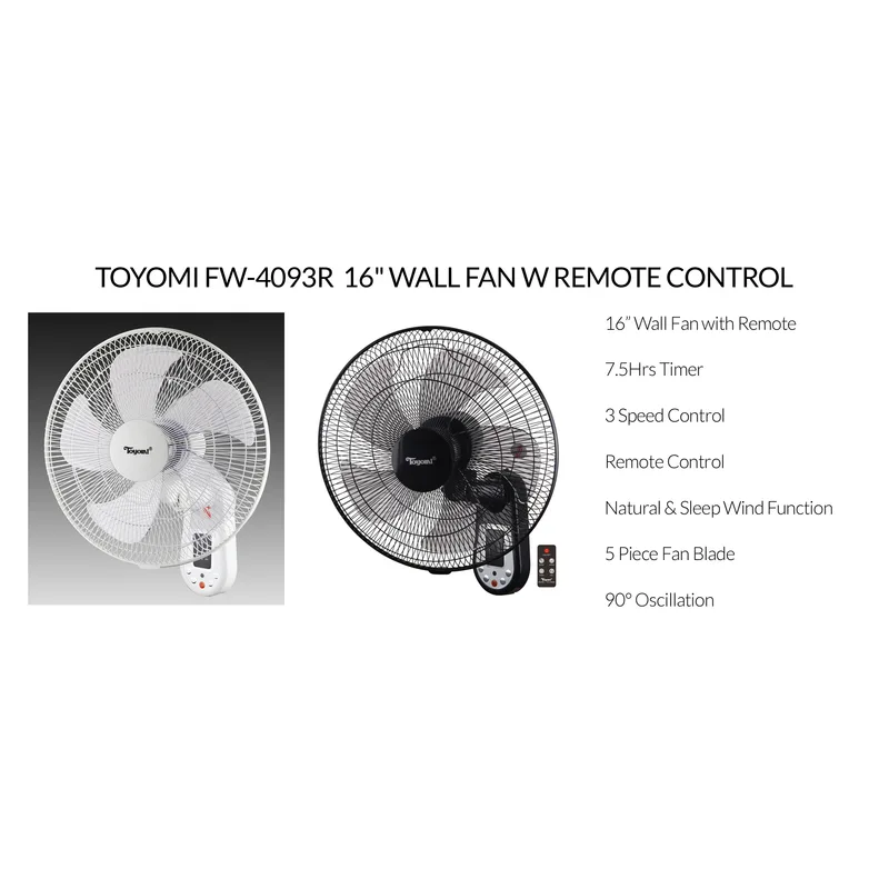 Toyomi FW-4093R 16" Wall Fan