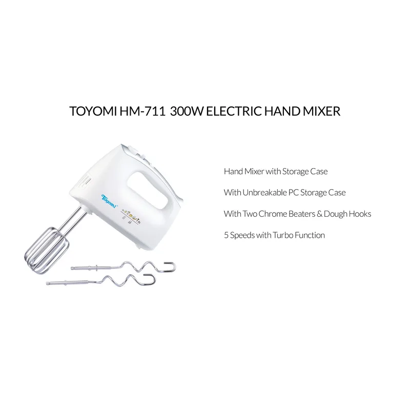 Toyomi HM-711 300W Electric Hand Mixer