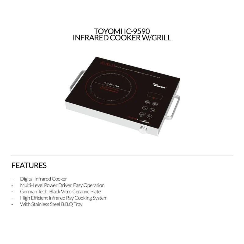 Toyomi IC-9590 Infrared Cooker W/grill