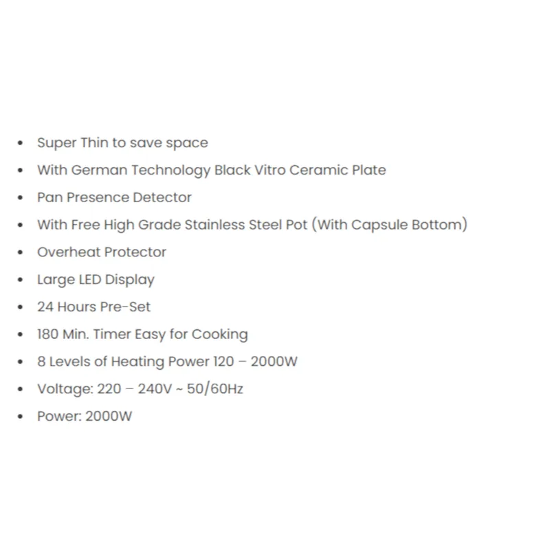 Toyomi IH-09V09 2000W Induction Cooker