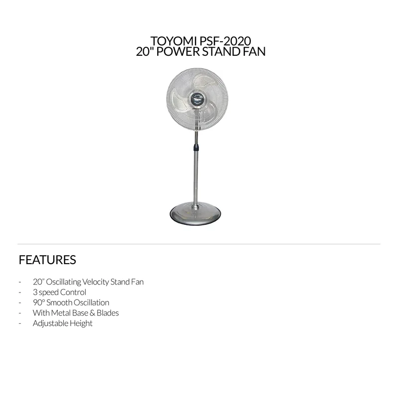 Toyomi PSF-2020 20" Power Stand Fan