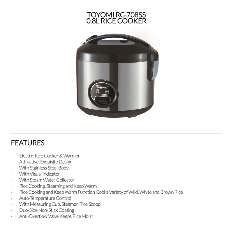Toyomi RC-708SS 0.8L Rice Cooker