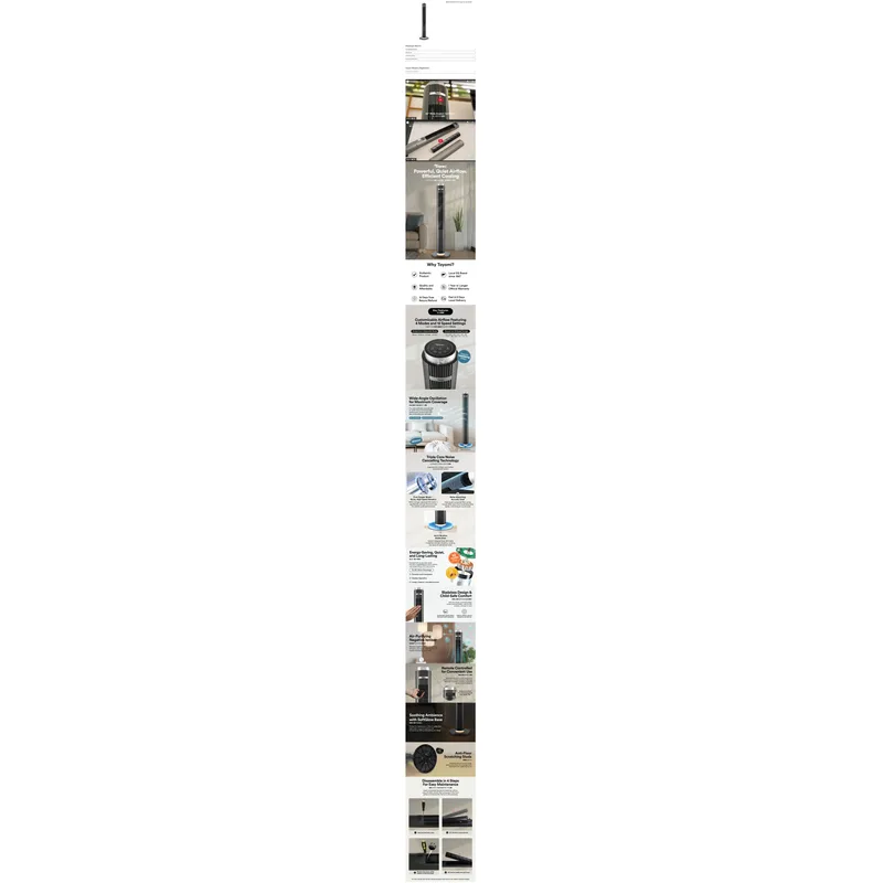 Toyomi TW8311DC-BK 46” DC Tower Fan