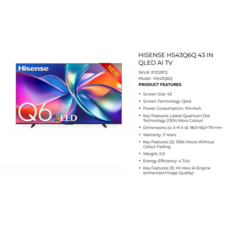 Hisense HS43Q6Q 43" QLED AI TV