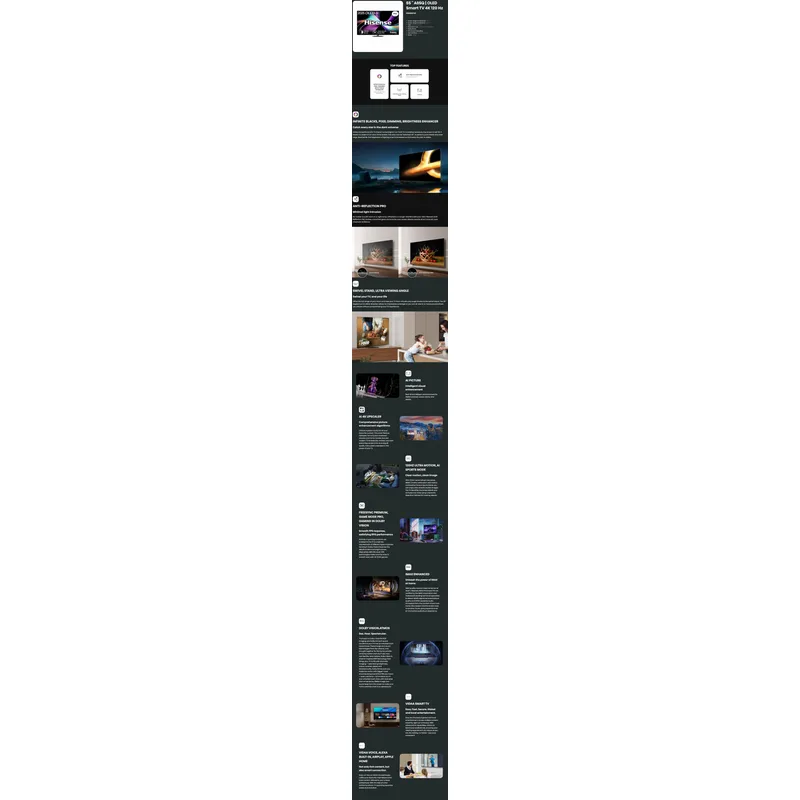 Hisense HS55A85Q 55" 4K OLED Pro AI TV