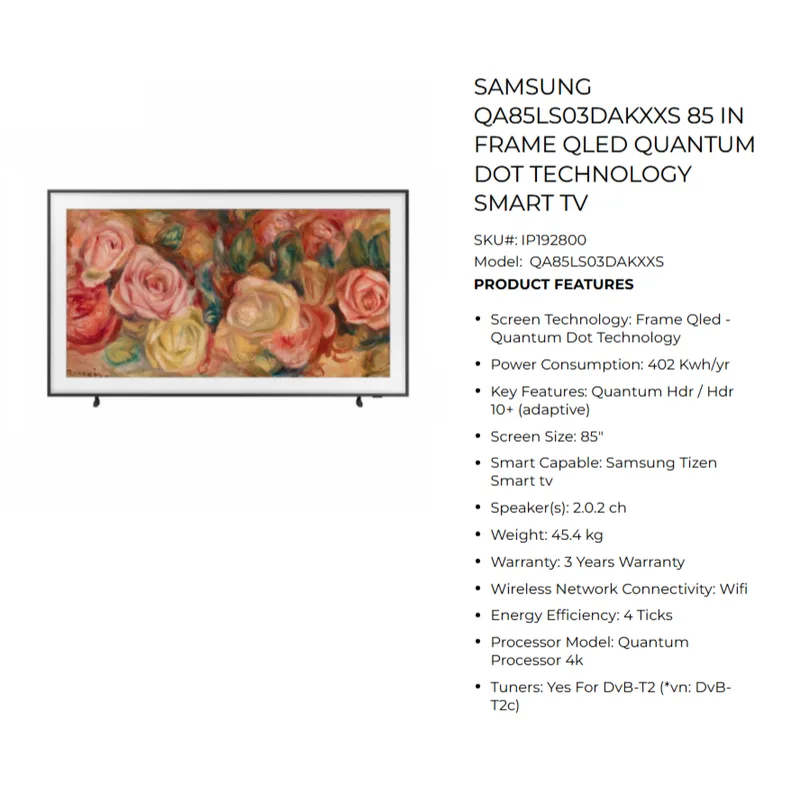 Samsung QA85LS03DAKXXS 85" UHD 4K Quantum Dot