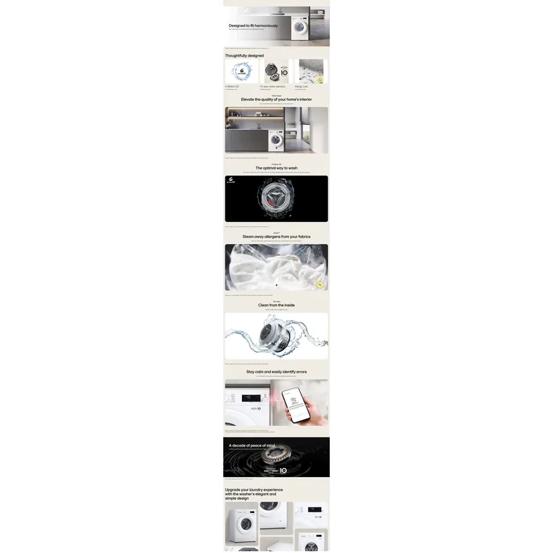 LG FB1208S6W 8KG Front Load Washer