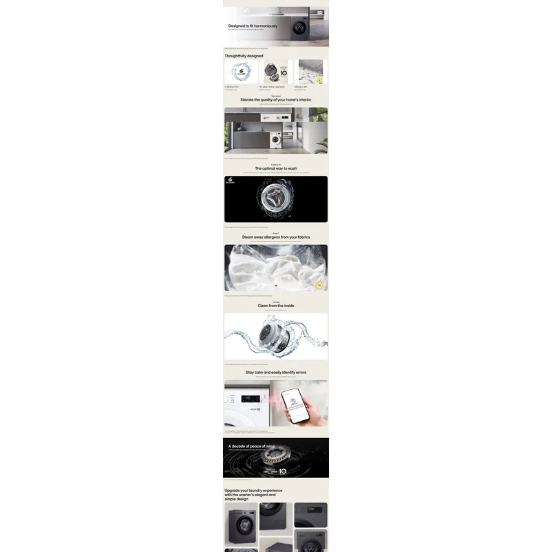 LG FB1209S6M 9KG Front Load Washer