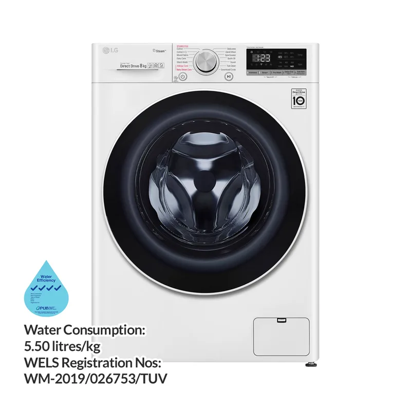 LG FV1408S4W 8KG Front Load Washer