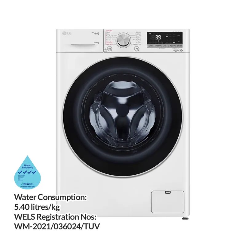 LG FV1410H3W 10/6KG Front Load Washer Dryer