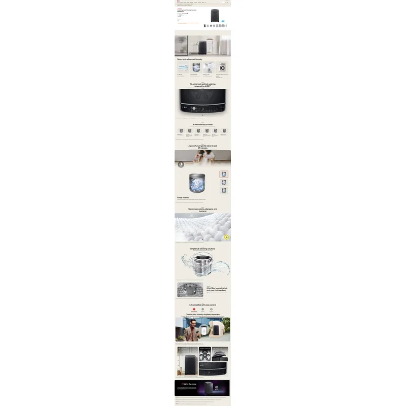 LG TV2110SV5B 10.5KG Top Load Washer