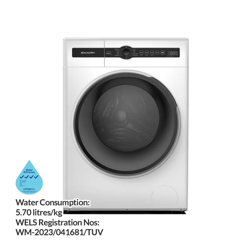 Sharp ES-FH105BG-W 10.5KG Front Load Washer