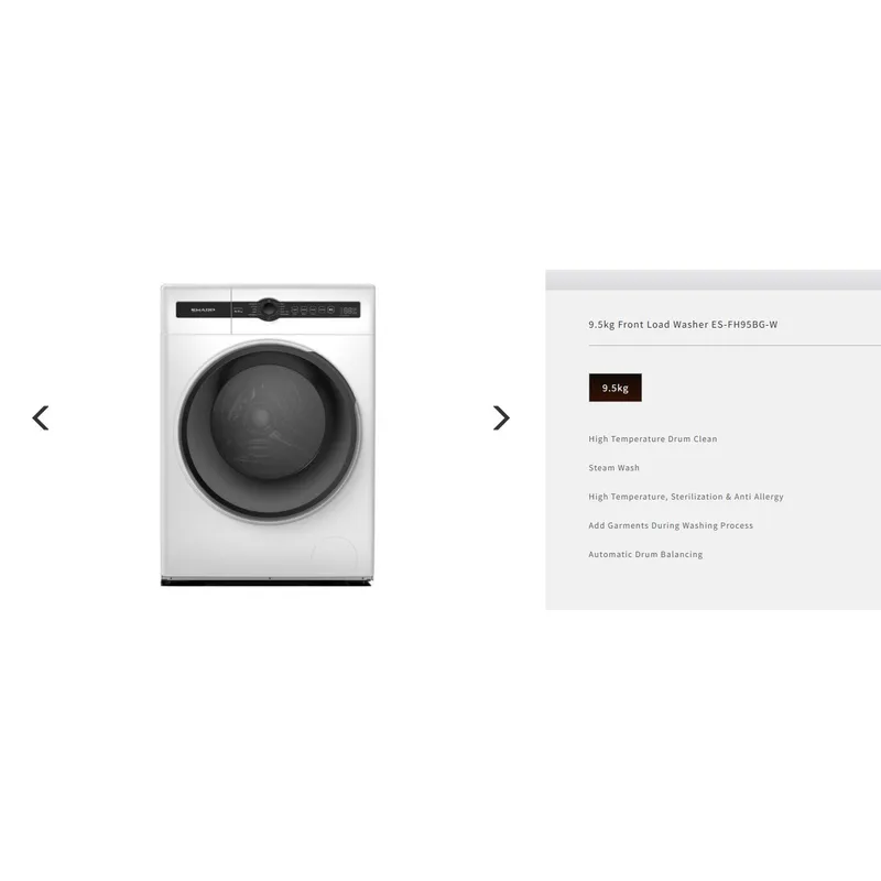 Sharp ES-FH95BG-W 9.5KG Front Load Washer