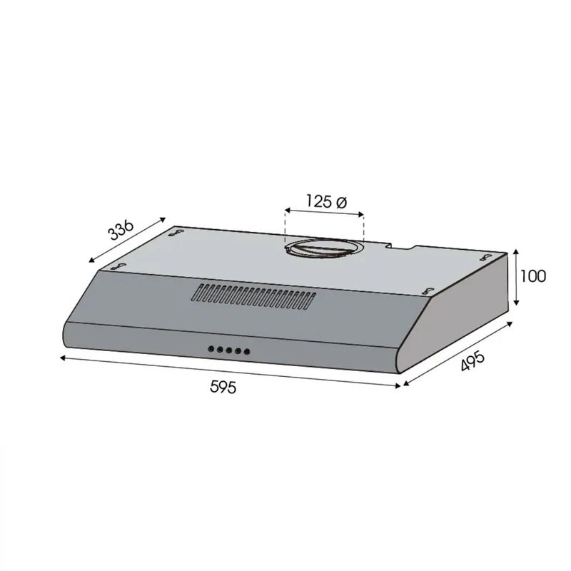 EuropAce ECH2508EBK 60cm Slimline Hood