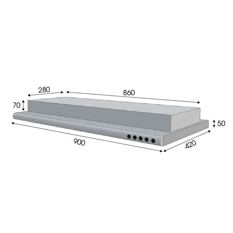EuropAce ECH3121SBK 90cm Deluxe Slimline Hood