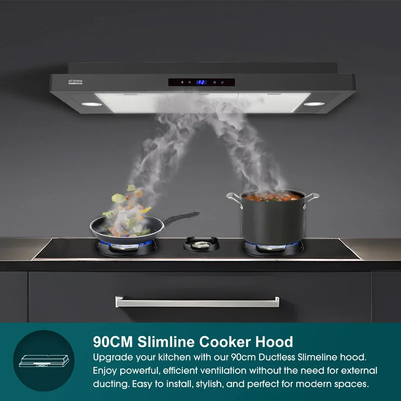 EuropAce ECH5503EBK 90cm Slimline Hood (Upgraded Version)