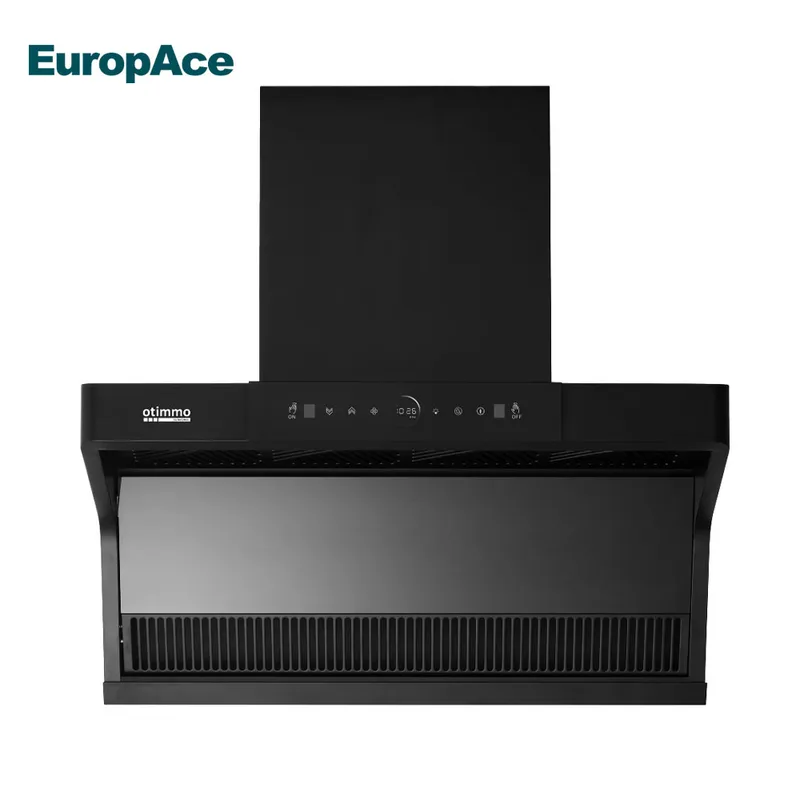 EuropAce ECH9122EBK 90cm 1200m³/h L-Shaped Hood with Dual Suction