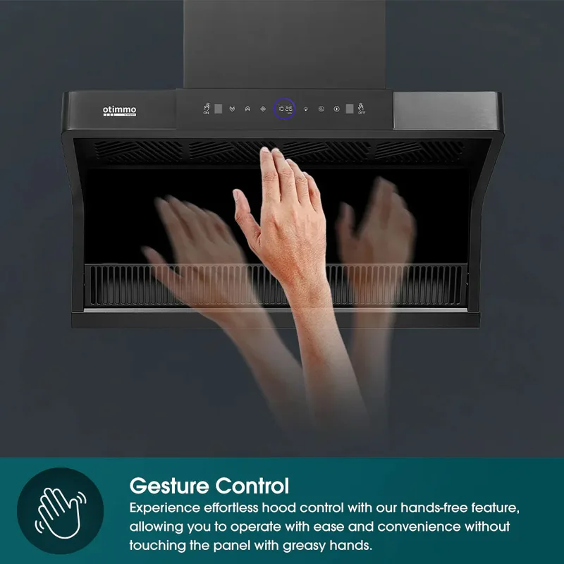 EuropAce ECH9122EBK 90cm 1200m³/h L-Shaped Hood with Dual Suction