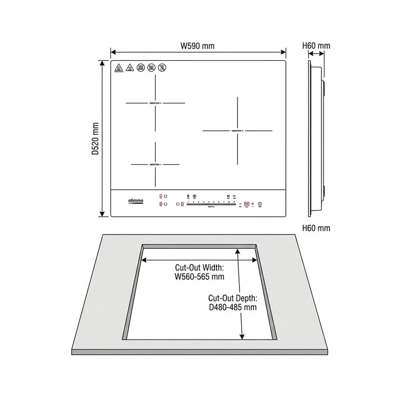EuropAce EIH5603EBK 5 Series 60cm Induction Hob