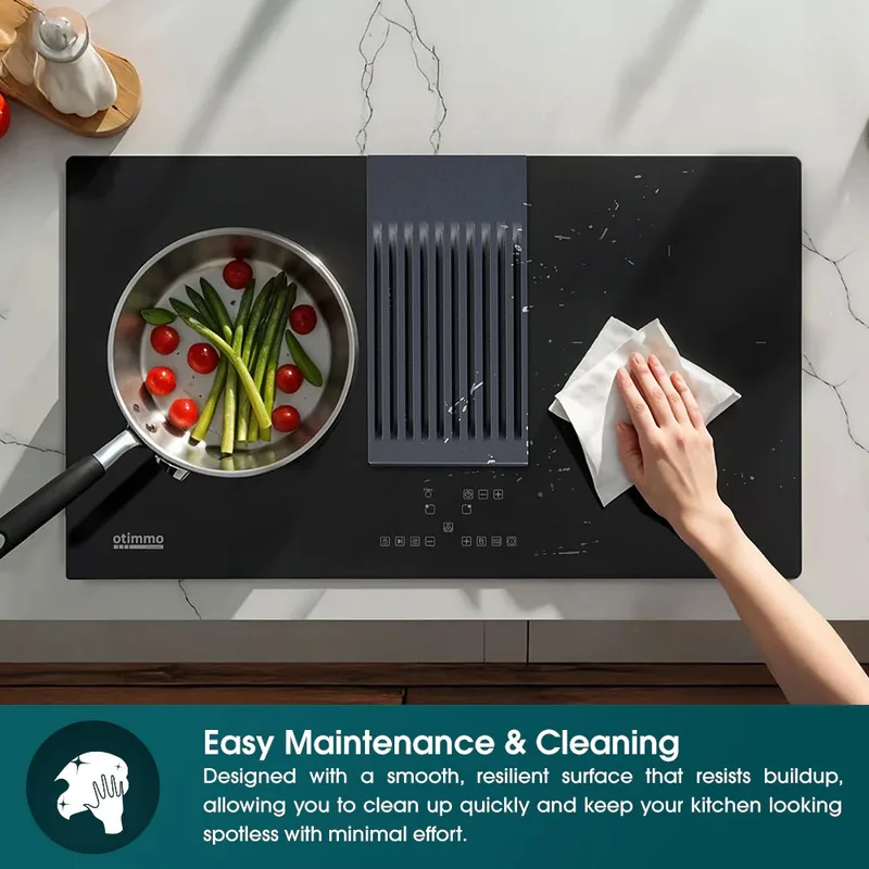 EuropAce EIH8782EBK 78cm 2-Zone Induction Hob with Downdraft Hood