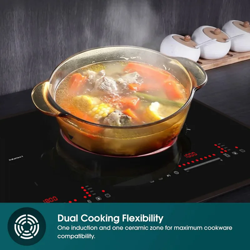 EuropAce EIV7732VBK 7 Series 73cm Hybrid Hob