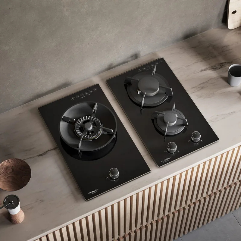 Fujioh FH-GS2525-SVGL Domino Glass Gas Hob (2 Burner)