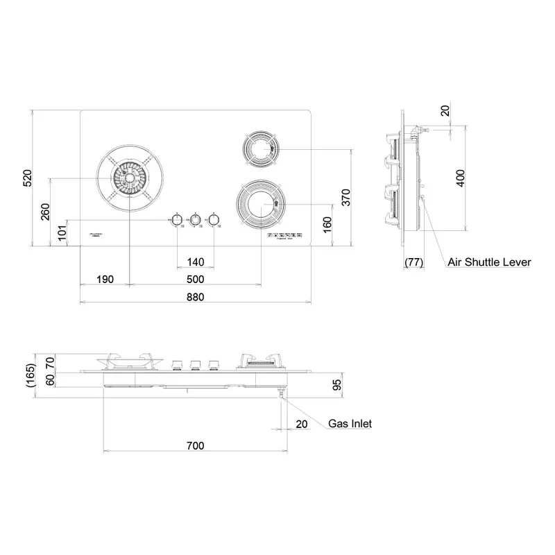 Fujioh FH-GS5030-SVGL Glass Cooker Hob