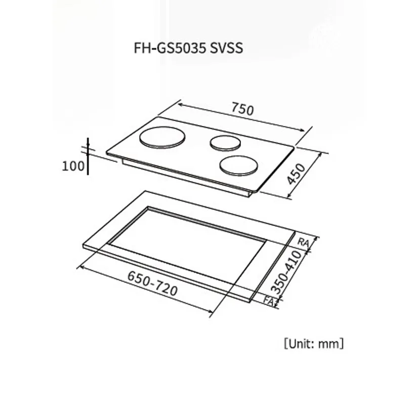 Fujioh FH-GS5035-SVSS Stainless Steel Cooker Hob