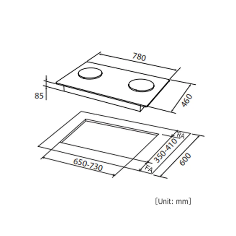 Fujioh FH-GS6520-SVGL Glass Cooker Hob