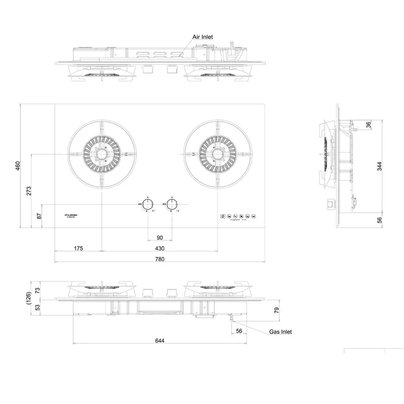 Fujioh FH-GS6520-SVGL Glass Cooker Hob