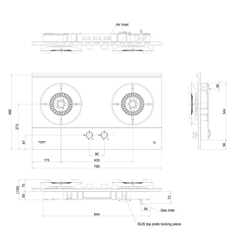 Fujioh FH-GS6520-SVSS Stainless Steel Cooker Hob