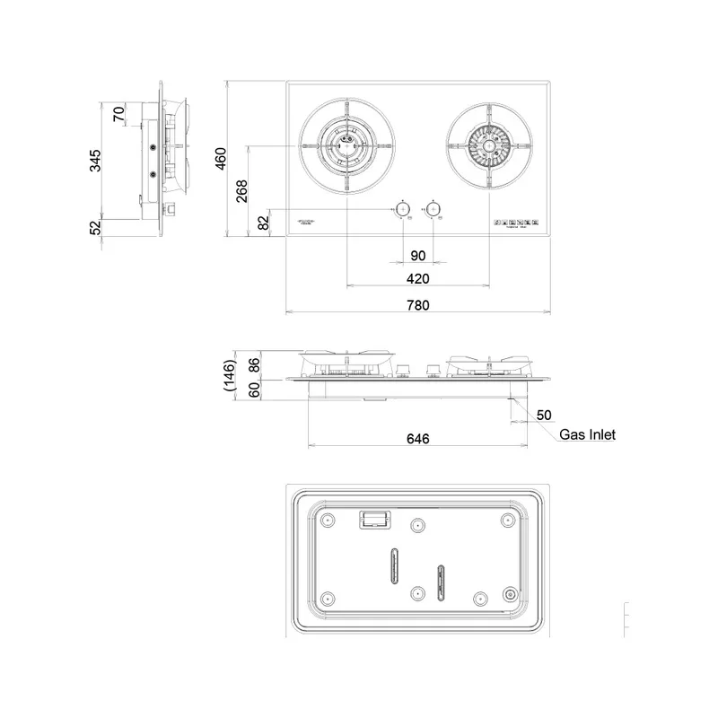 Fujioh FH-GS7020-SVGL Glass Cooker Hob