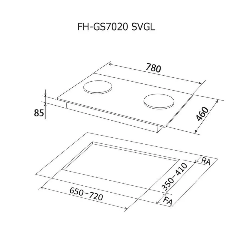 Fujioh FH-GS7020-SVGL Glass Cooker Hob