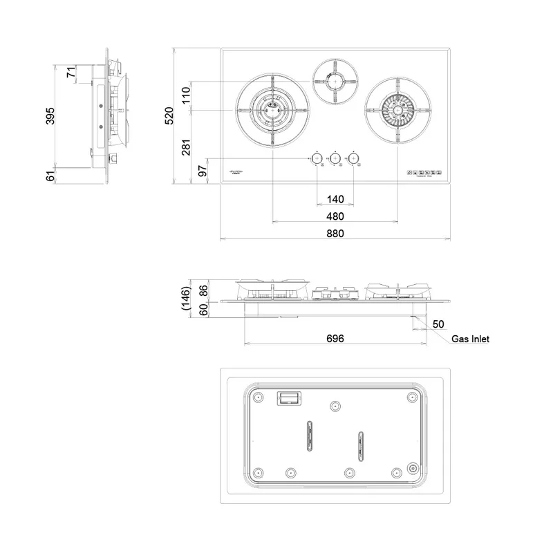 Fujioh FH-GS7030-SVGL Glass Cooker Hob