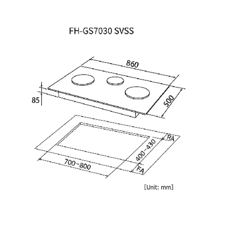 Fujioh FH-GS7030-SVSS Stainless Steel Cooker Hob