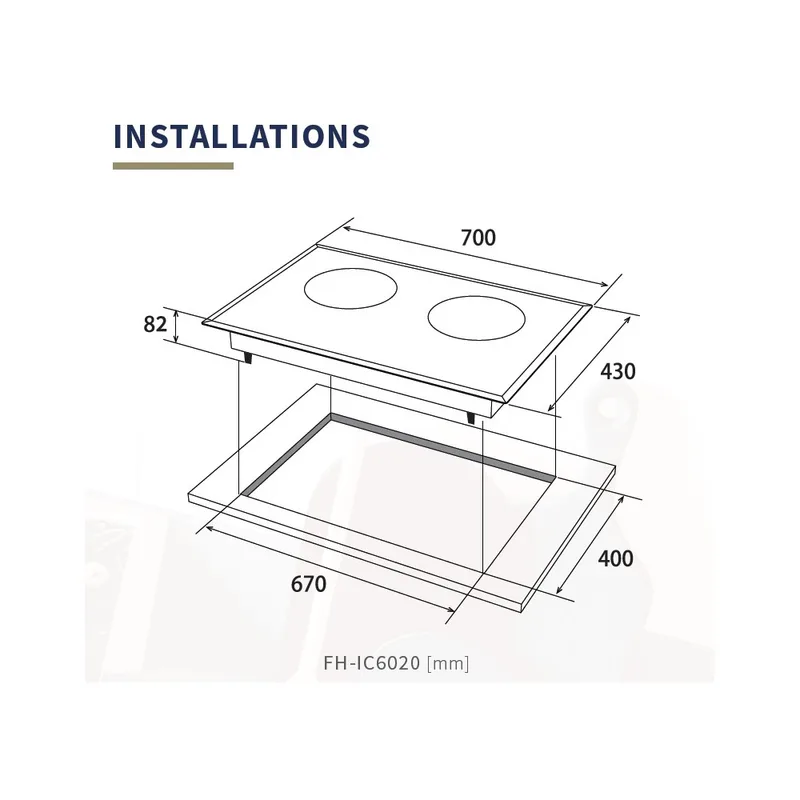 Fujioh FH-IC6020 70cm Induction & Ceramic Glass Hob