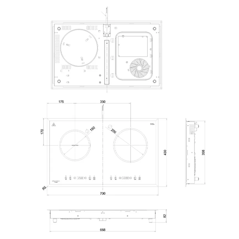 Fujioh FH-IC6020 70cm Induction & Ceramic Glass Hob