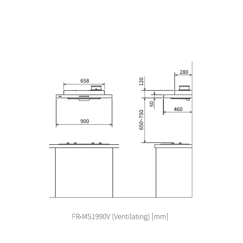 Fujioh FR-MS1990-R/V 90cm Slim Hood