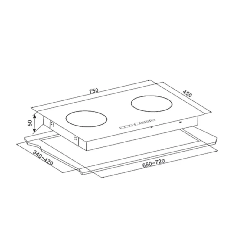 Hafele Induction + Radiant Hybrid Cooker Hob
