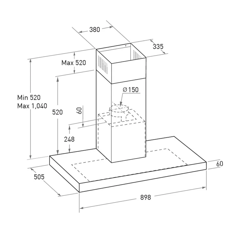 Mayer MMBCH900I 90cm Chimney Cooker Hood