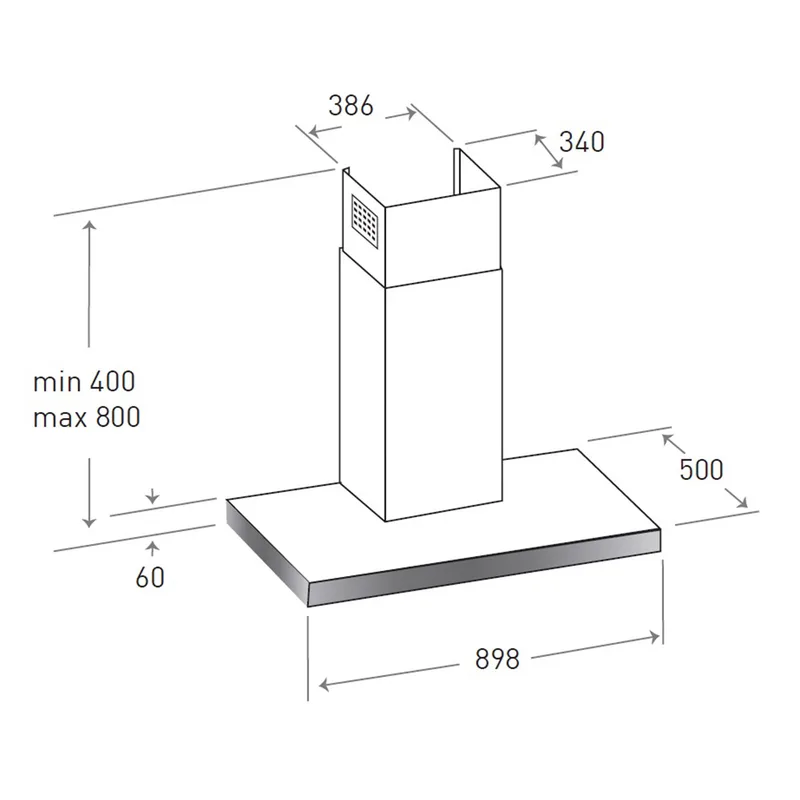 Mayer MMCH905-Black 90cm Chimney Hood (Black)