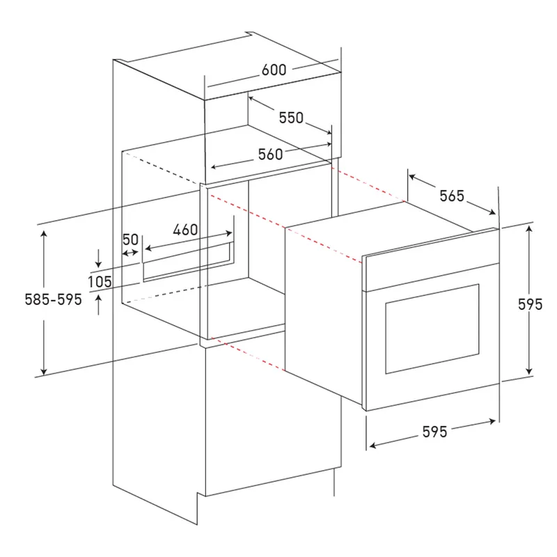 Mayer MMDO8R 60cm Built-in Oven with Smoke Ventilation System