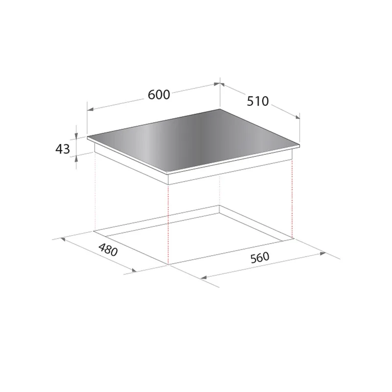 Mayer MMGH633 60cm 3 Burner Glass Gas Hob